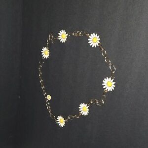 BEAUTIFUL RARE 1960s 1970s WEISS DAISY FLOWER ENAMEL GOLD CHAIN BELT